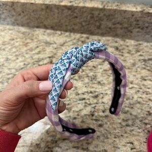 Lele SadoughiKids Purple Patterned Knot Headband with Teal Accent